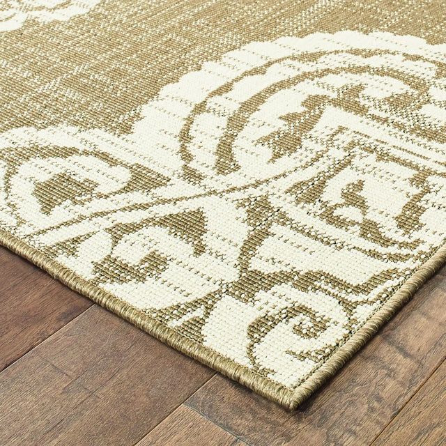 Oriental Weavers Sphinx Marina 5929J Tan / Ivory Rugs - corner detail