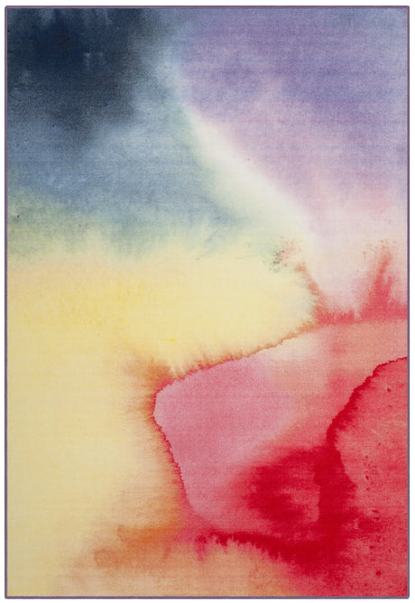 Safavieh Paint Brush 4'-4" x 6'-0" Rug in Fuchsia / Yellow