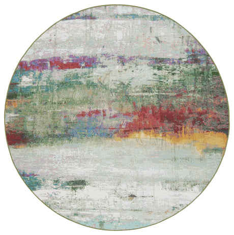 Safavieh Barbados 500 6'-6" x 6'-6" Rug in Green / Blue Purple
