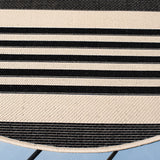 Safavieh Courtyard 5'-3" x 5'-3" Rug in Black / Bone