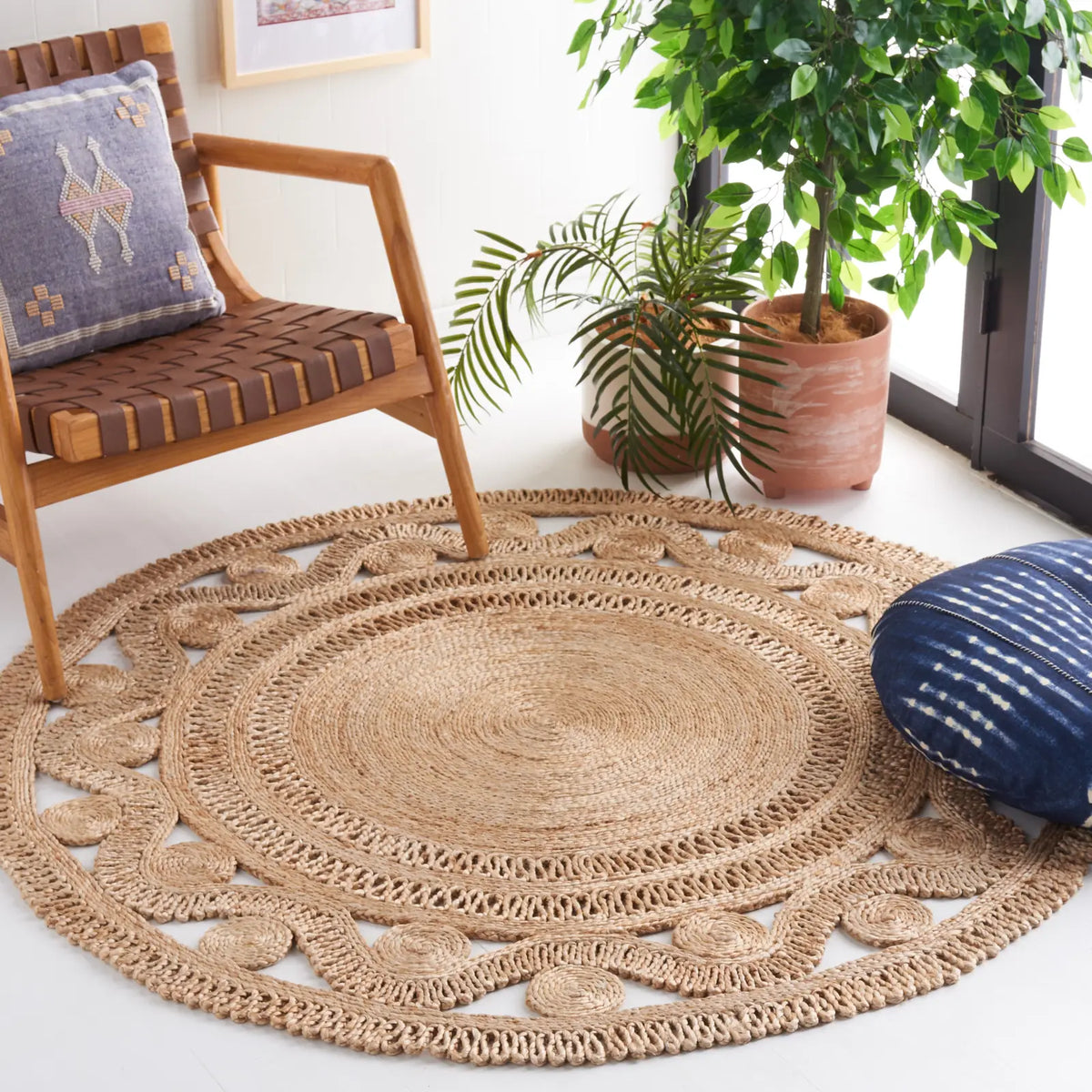 Safavieh Natural Fiber 5'-0" x 5'-0" Rug in Natural