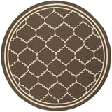Safavieh Courtyard 6'-7" x 6'-7" Rug in Chocolate / Cream