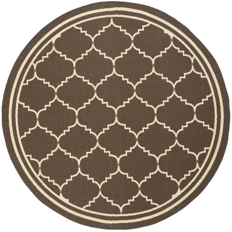 Safavieh Courtyard 6'-7" x 6'-7" Rug in Chocolate / Cream