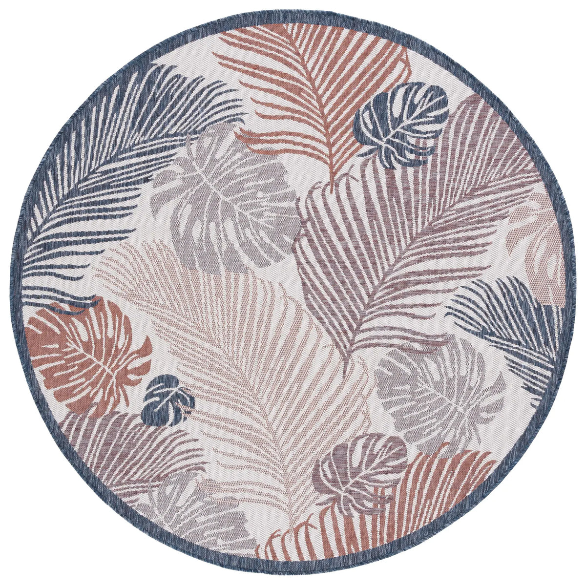 Safavieh Courtyard 6'-7" x 6'-7" Rug in Beige / Rust