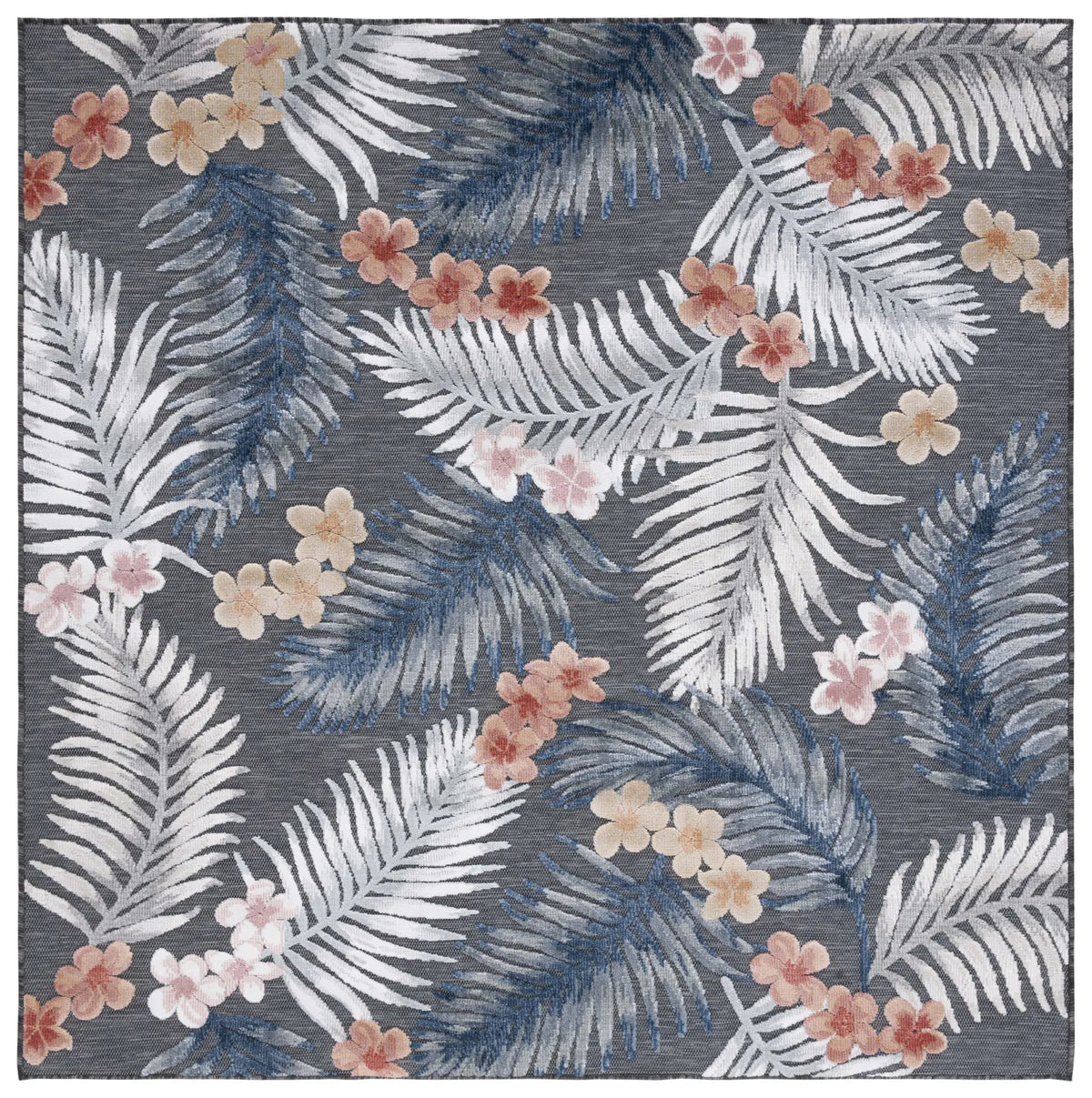 Safavieh Cabana 6'-5" x 6'-5" Rug in Black / Rust