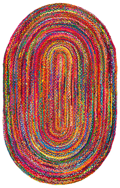 Safavieh Braided 5'-0" x 8'-0" Rug in Red / Multi