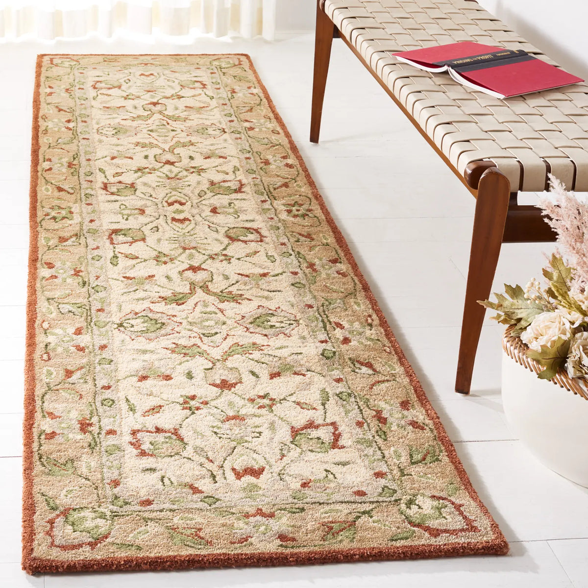 Safavieh Antiquity 2'-3" x 12'-0" Rug in Rust / Ivory