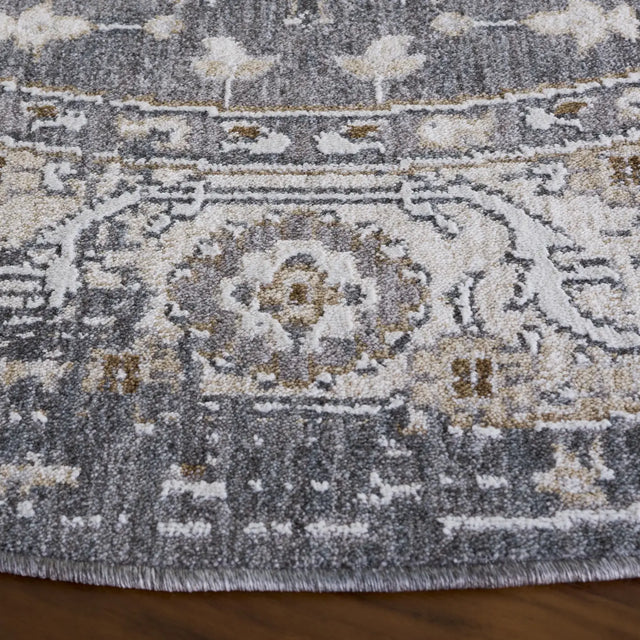 Safavieh Finley 6'-7" x 6'-7" Rug in Dark Grey / Beige