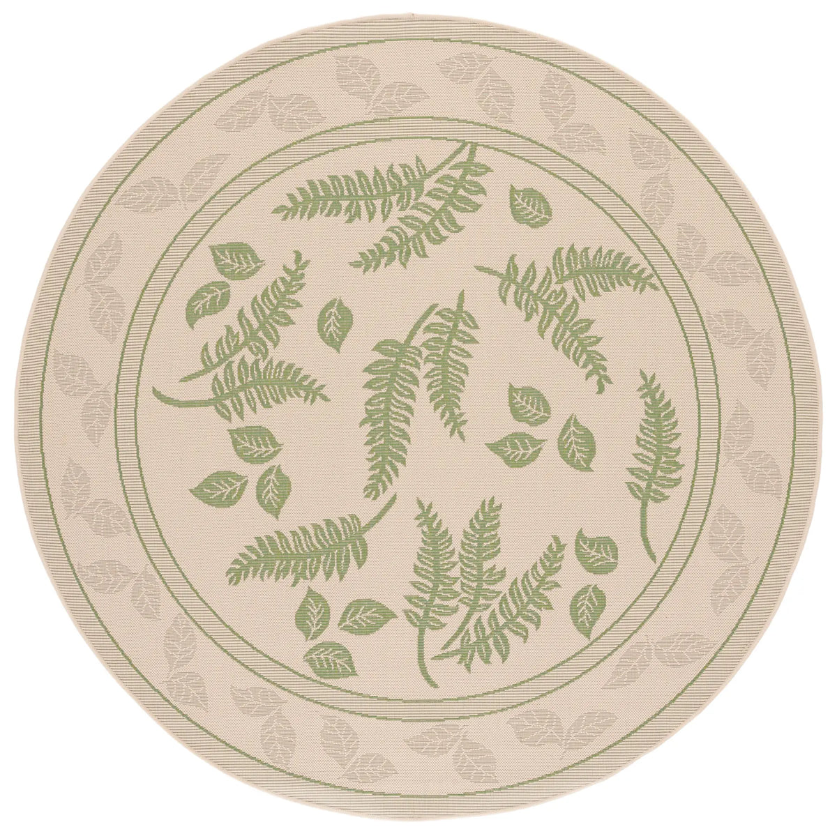 Safavieh Courtyard 5'-3" x 5'-3" Rug in Natural / Olive