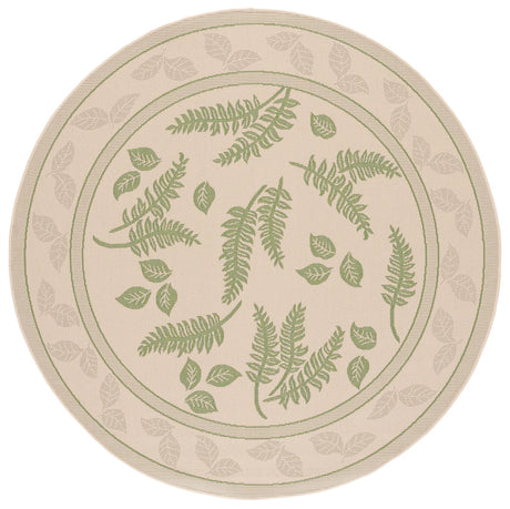 Safavieh Courtyard 5'-3" x 5'-3" Rug in Natural / Olive
