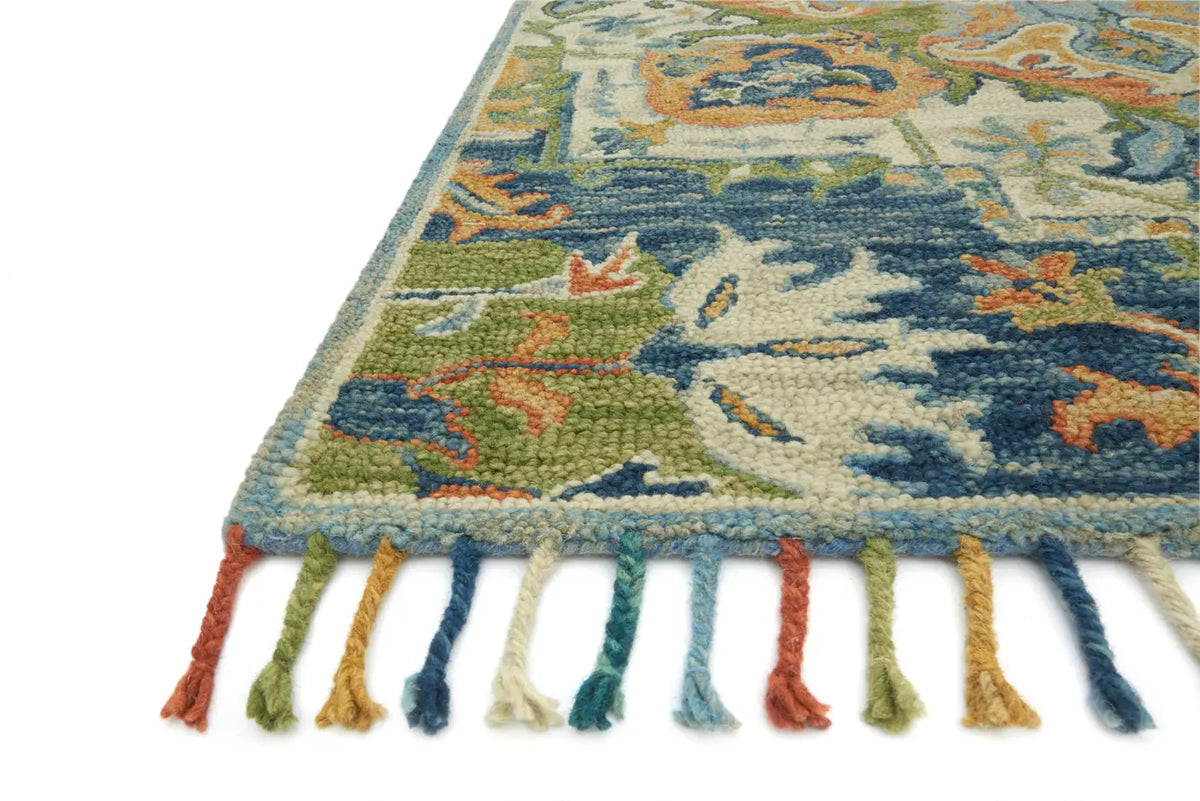 Loloi Zharah Zr-11 Blue / Multi Rugs - rug corner