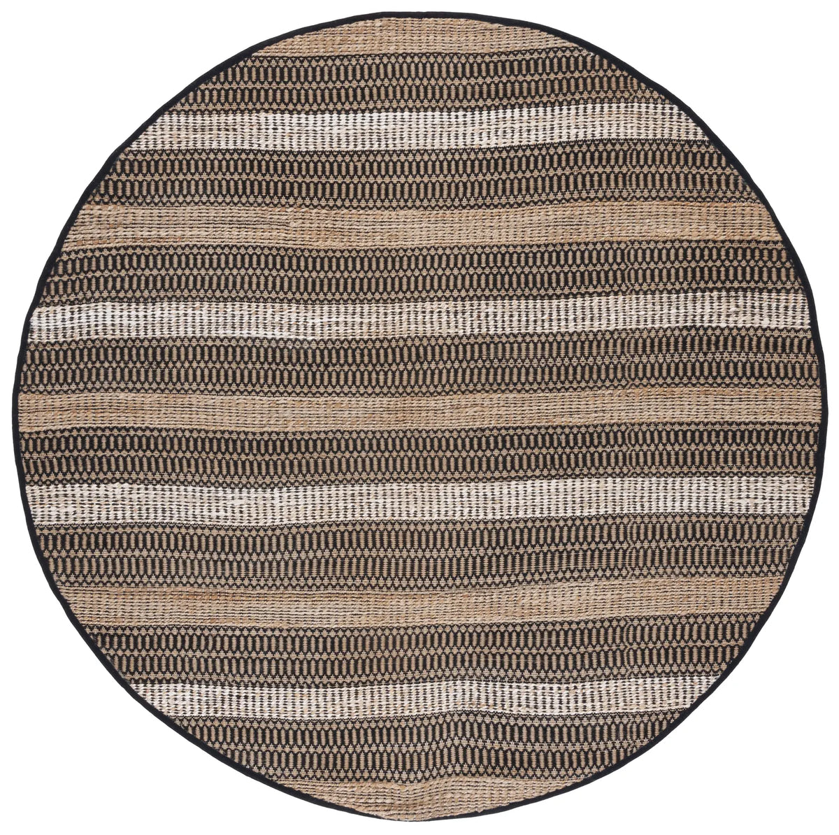 Safavieh Natural Fiber 7'-0" x 7'-0" Rug in Black / Natural