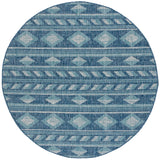 Safavieh Courtyard 5'-3" x 5'-3" Rug in Navy / Aqua