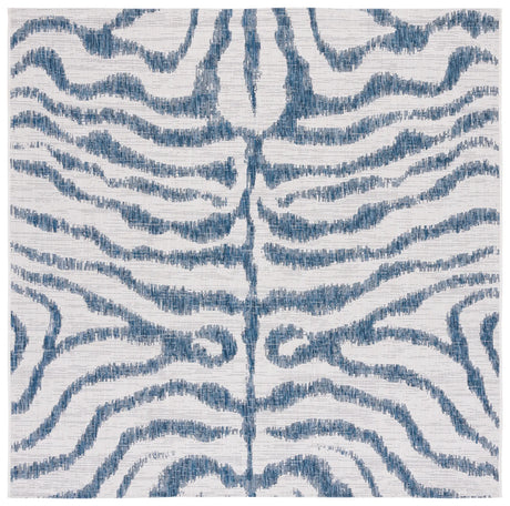 Safavieh Courtyard 6'-7" x 6'-7" Rug in Ivory / Navy
