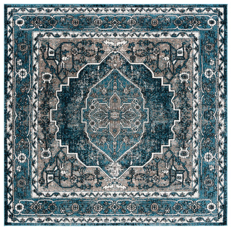 Safavieh Vintage Hamadan 6'-7" x 6'-7" Rug in Blue / Ivory