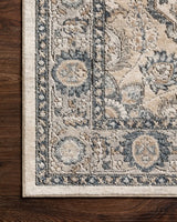 Loloi Teagan Tea-01 Natural/Lt. Grey Rugs - corner on wood