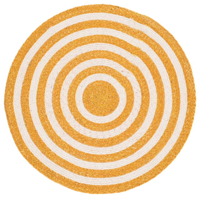 Safavieh Braided 3'-0" x 3'-0" Rug in Gold / Peach