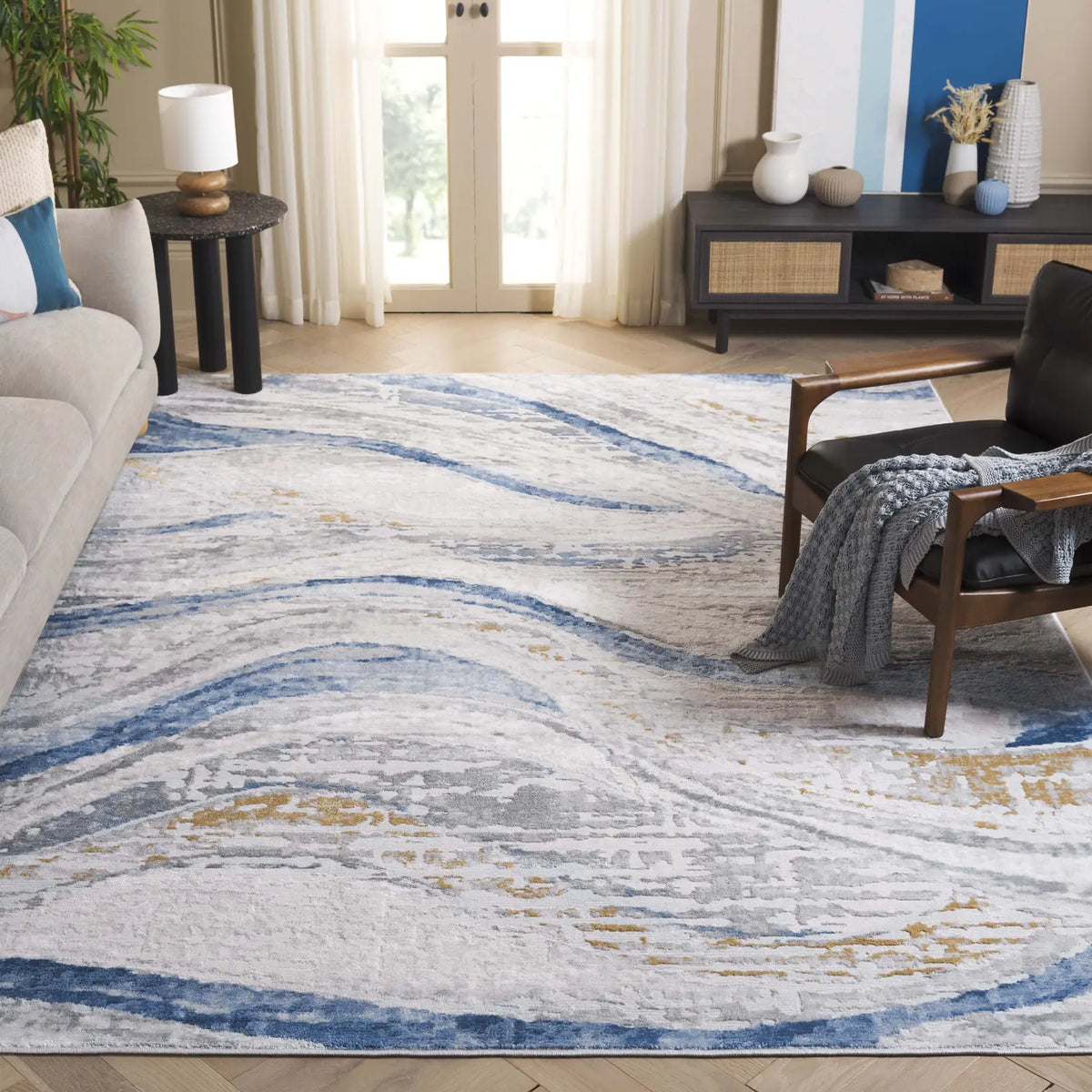 Safavieh Palma 10'-0" x 14'-0" Rug in Beige / Light Blue