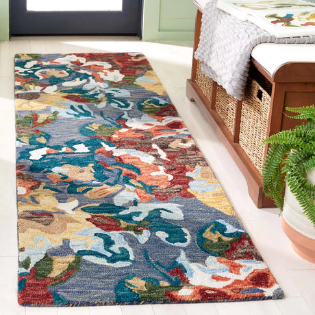 Safavieh Blossom 2'-3" x 8'-0" Rug in Light Blue / Rust