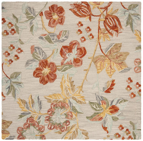 Safavieh Blossom 6'-0" x 6'-0" Rug in Grey / Red