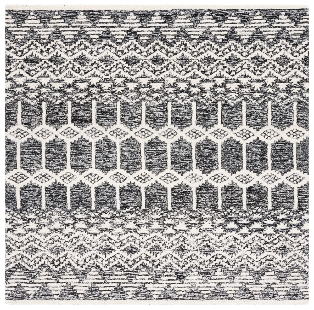 Safavieh Metro 6'-0" x 6'-0" Rug in Black / Ivory
