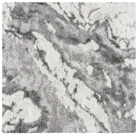 Safavieh Horizon Shag 800 6'-7" x 6'-7" Rug in Grey / Ivory