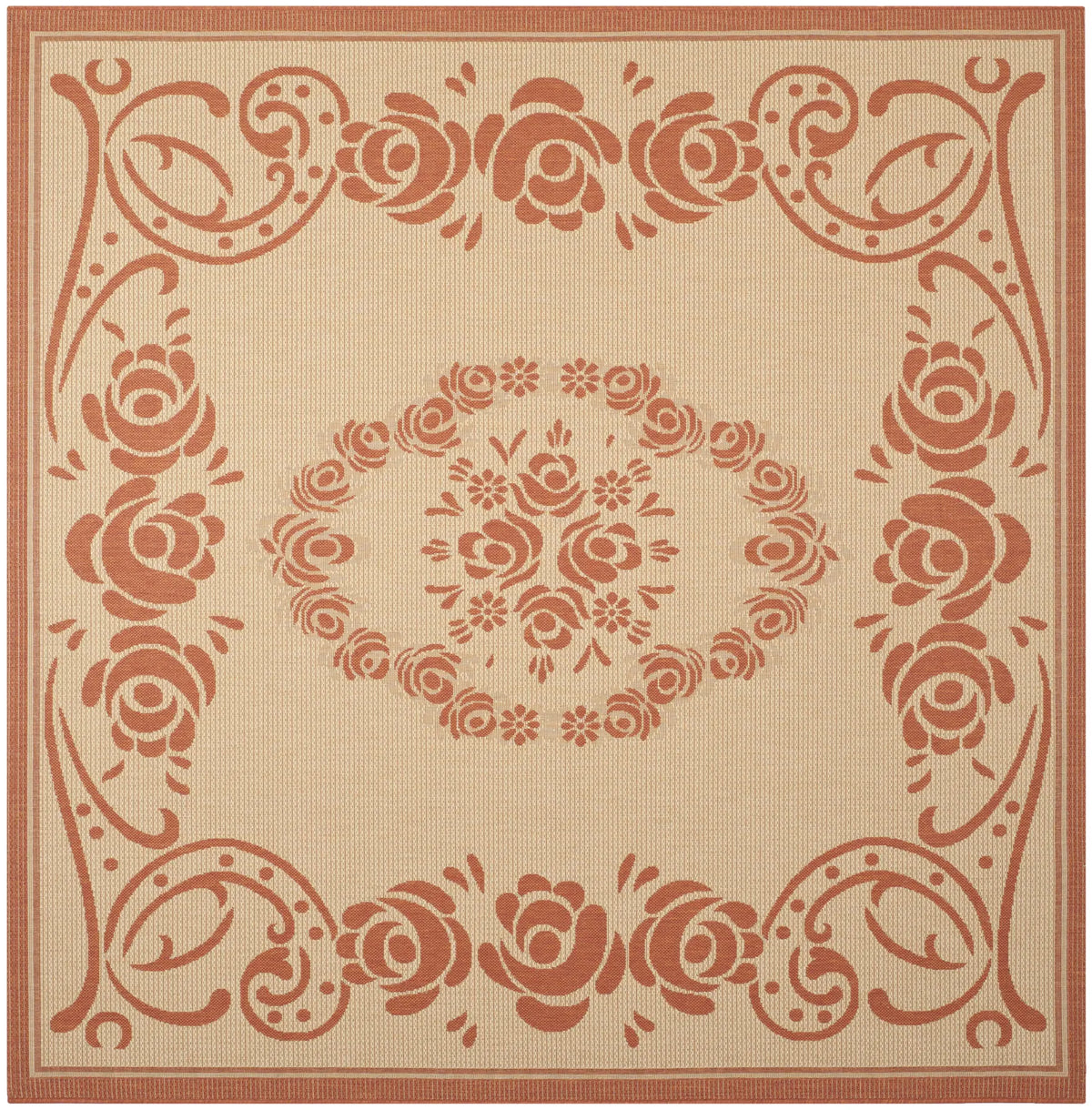 Safavieh Courtyard 7'-10" x 7'-10" Rug in Natural / Terra