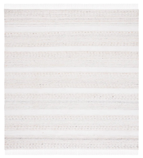 Safavieh Striped Kilim 7'-0" x 7'-0" Rug in Beige / Ivory