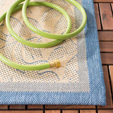 Safavieh Courtyard 4'-0" x 5'-7" Rug in Natural / Blue
