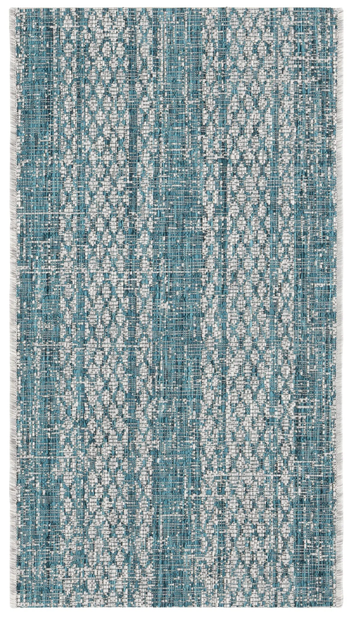 Safavieh Courtyard 2'-0" x 3'-7" Rug in Light Grey / Teal