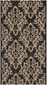 Safavieh Courtyard 2'-0" x 3'-7" Rug in Black / Creme