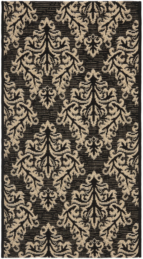 Safavieh Courtyard 2'-0" x 3'-7" Rug in Black / Creme
