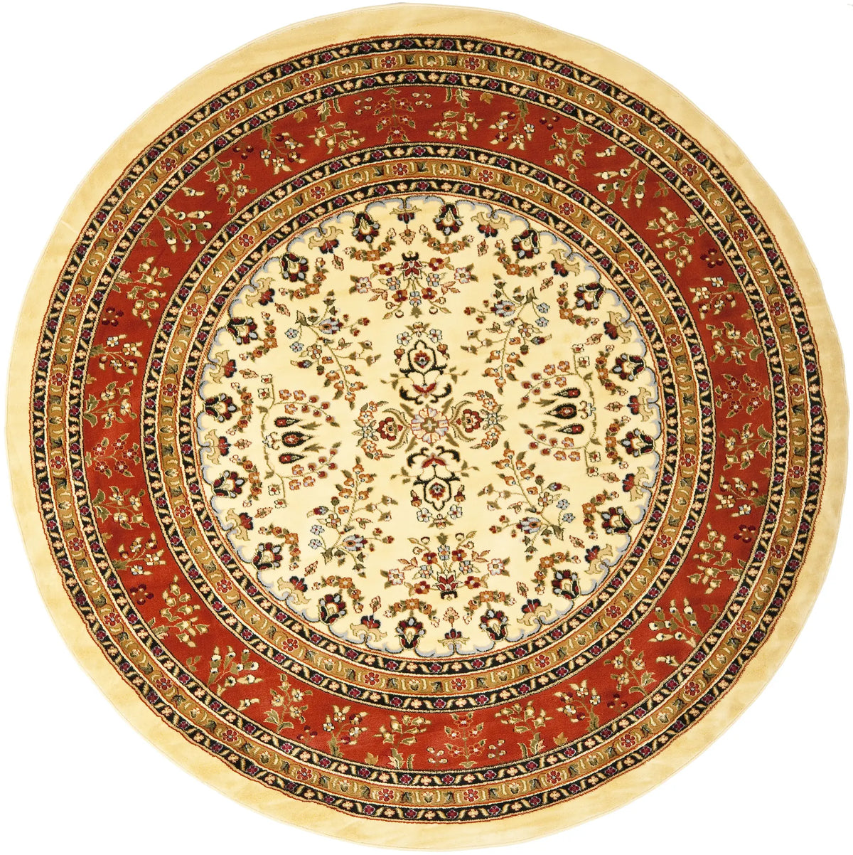 Safavieh Lyndhurst 8'-0" x 8'-0" Rug in Ivory / Rust