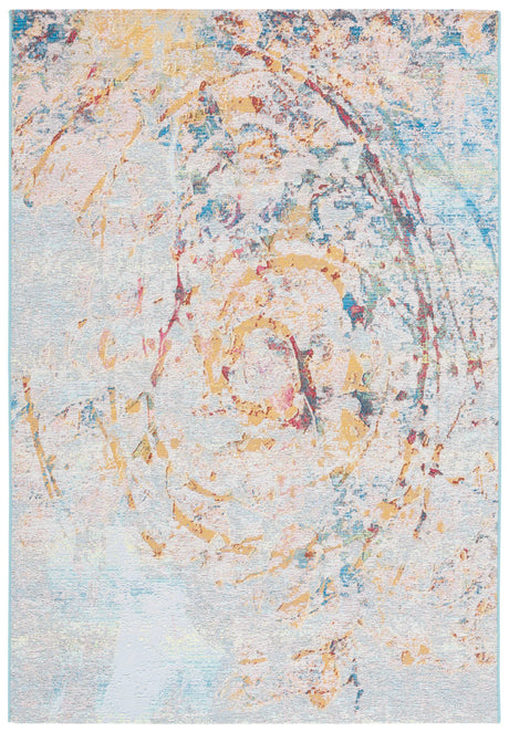 Safavieh Barbados 500 4'-0" x 6'-0" Rug in Light Blue / Yellow Rust