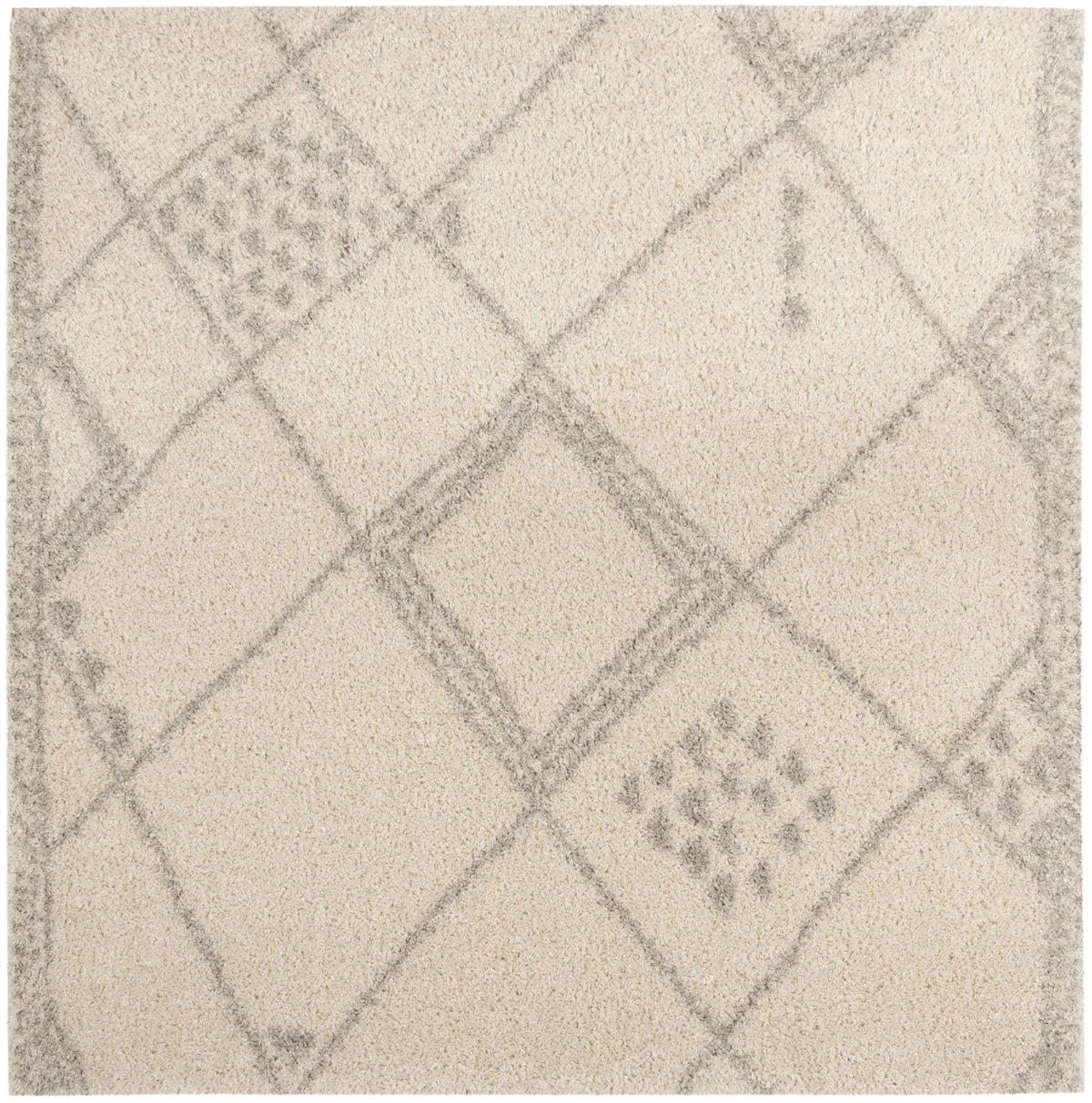 Safavieh Arizona Shag 6'-7" x 6'-7" Rug in Ivory / Grey
