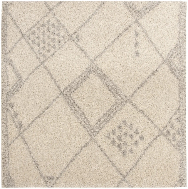 Safavieh Arizona Shag 6'-7" x 6'-7" Rug in Ivory / Grey