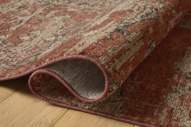 Loloi Winchester WNC-09 Traditional Power Loomed Brick, Beige Rug - pile height