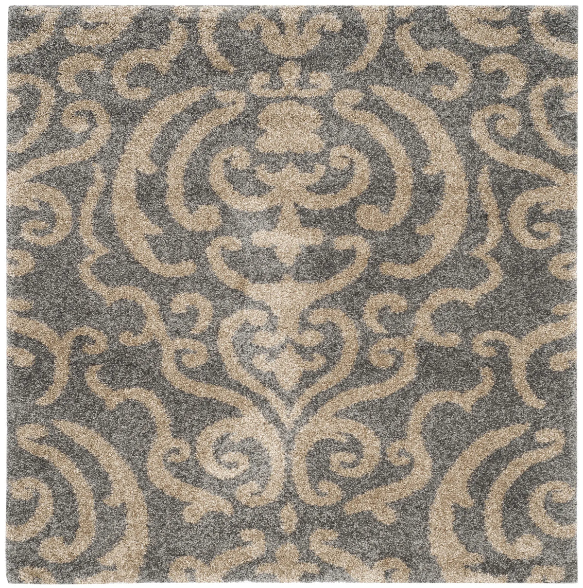 Safavieh Florida Shag 5'-0" x 5'-0" Rug in Grey / Beige