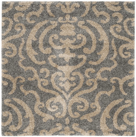 Safavieh Florida Shag 5'-0" x 5'-0" Rug in Grey / Beige