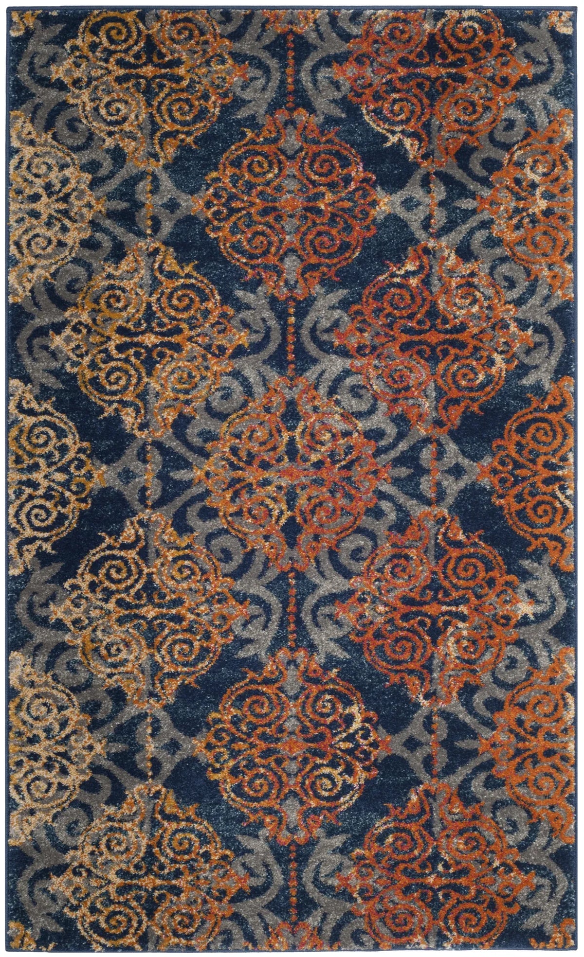 Safavieh Evoke 3'-0" x 5'-0" Rug in Blue / Orange