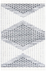 Safavieh Moroccan Tassel Shag 4'-0" x 6'-0" Rug in Grey / Ivory