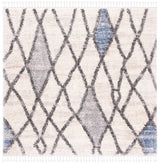Safavieh Berber Fringe Shag 6'-7" x 6'-7" Rug in Cream / Blue