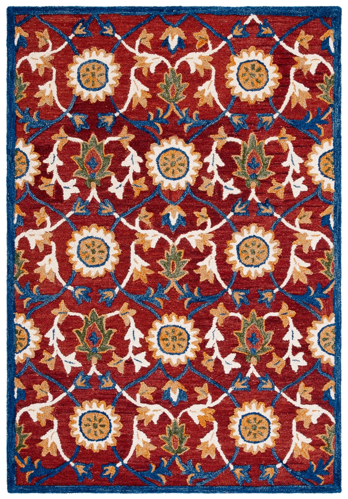 Safavieh Blossom 4'-0" x 6'-0" Rug in Rust / Blue