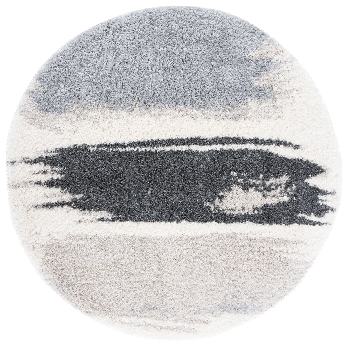 Safavieh Fontana Shag  800 5'-3" x 5'-3" Rug in Grey / Ivory