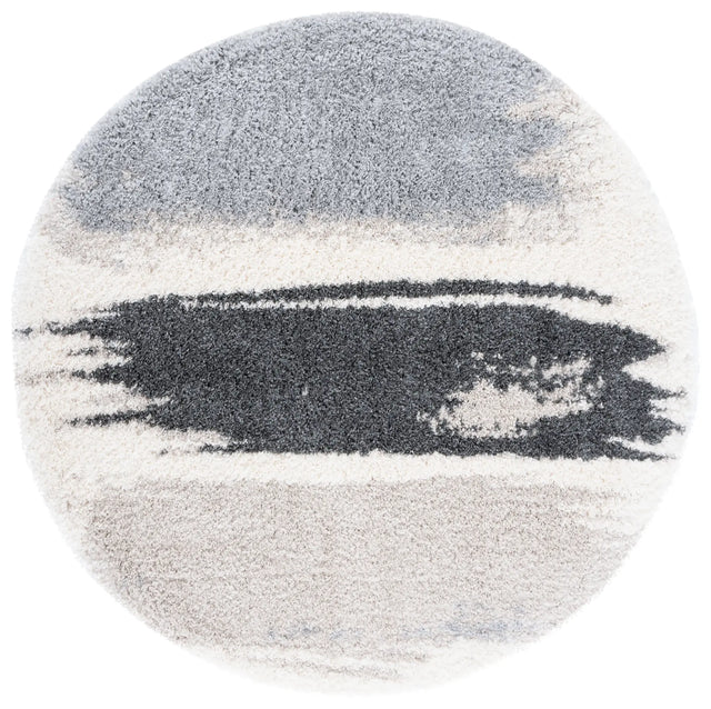 Safavieh Fontana Shag  800 5'-3" x 5'-3" Rug in Grey / Ivory