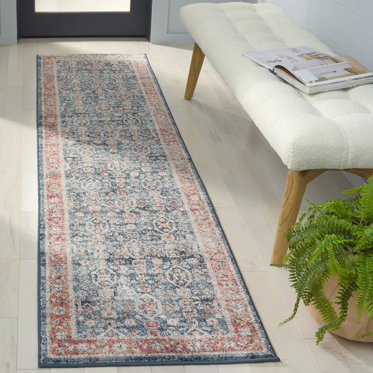 Safavieh Vintage Tabriz 2'-0" x 8'-0" Rug in Blue / Rust