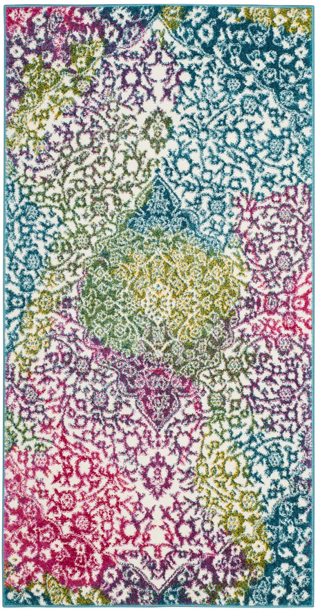 Safavieh Watercolor 2'-7" x 5'-0" Rug in Ivory / Fuchsia