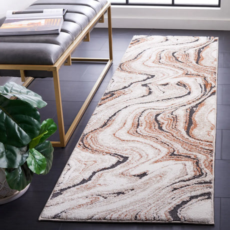 Safavieh Cyrus Shag 2'-2" x 7'-9" Rug in Beige / Rust
