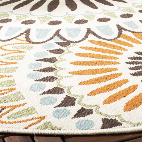 Safavieh Veranda 5'-3" x 5'-3" Rug in Cream / Chocolate