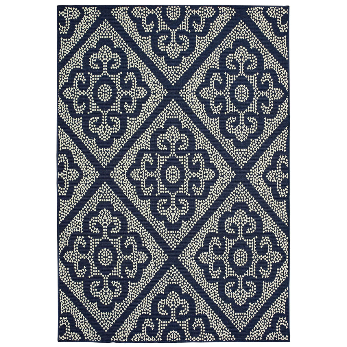 Oriental Weavers Sphinx Marina 3804B Navy / Ivory Rugs - main flat